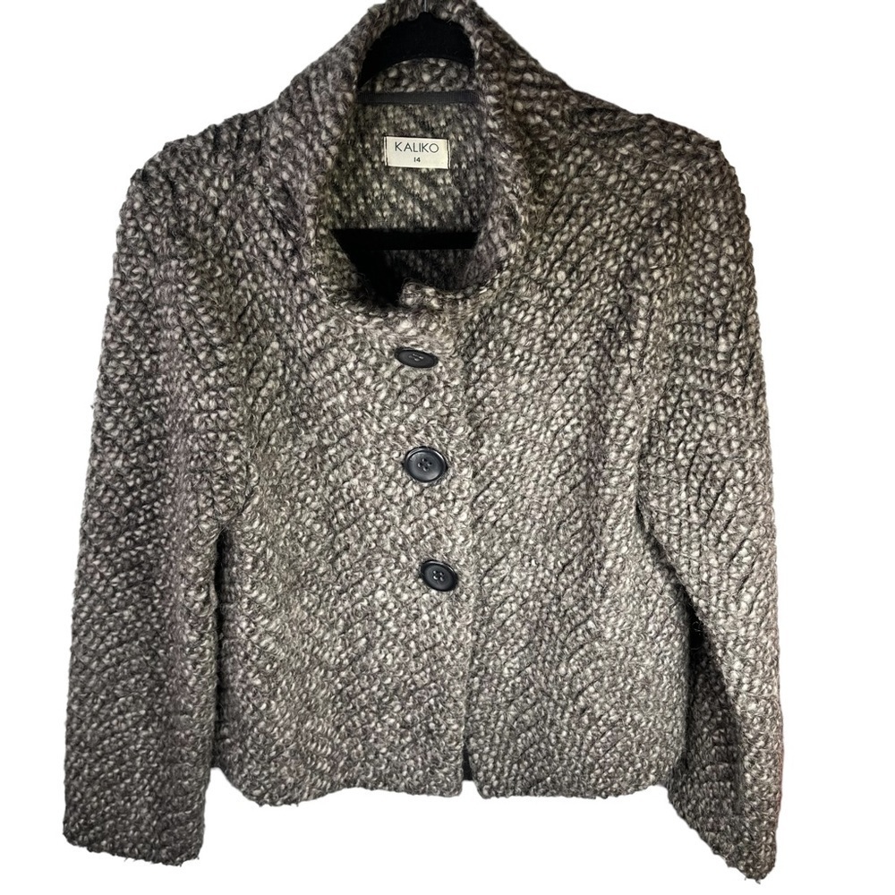 Kaliko Cashmere Wool Blend Button Front Cardigan Size Large